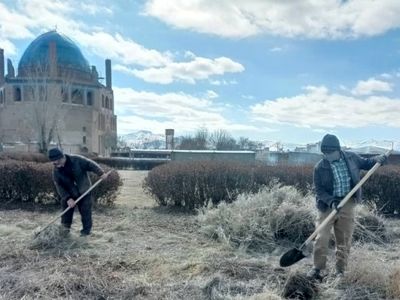 آیین پاک‌سازی میراث جهانی در گنبد سلطانیه برگزار شد