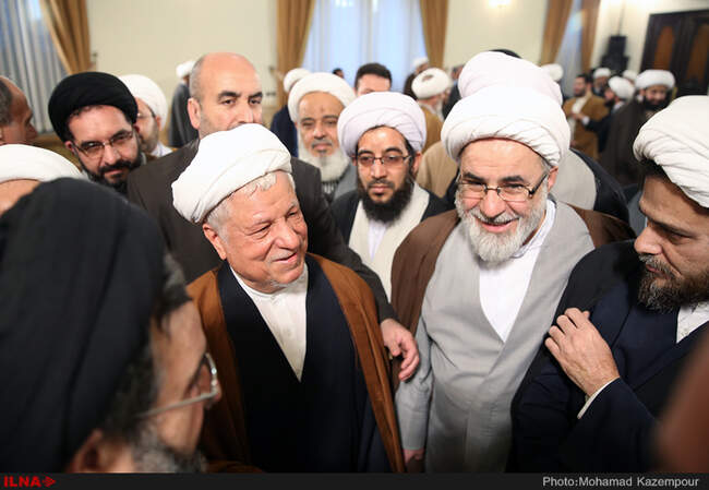 دیدار علما و فضلای حوزه علمیه قم با آیت الله هاشمی رفسنجانی
