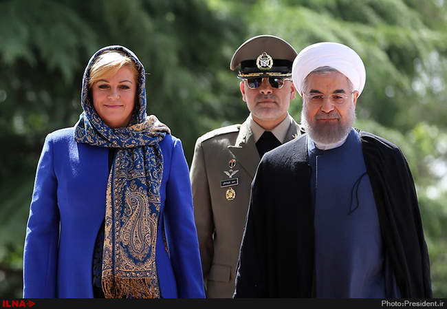استقبال رسمی روحانی از رییس جمهوری کرواسی 