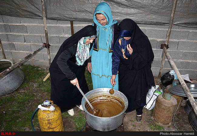 برگزاری جشنواره سمنو پزان در روستای اسطلخ جان رودبار گیلان