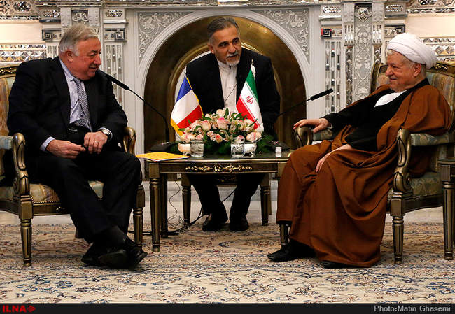 دیدار ژرار لارشه رئیس مجلس سنای فرانسه با آیت الله هاشمی رفسنجانی رئ�