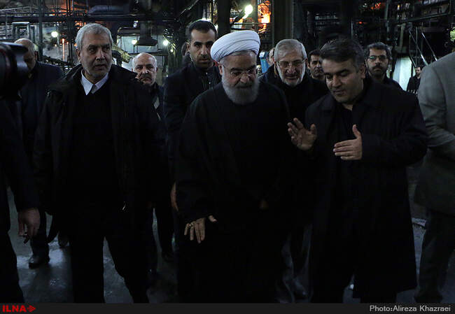 عزاداری رئیس جمهور و وزیر کار در جمع کارگران 