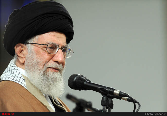 دیدار مقام معظم رهبری با مردم قم