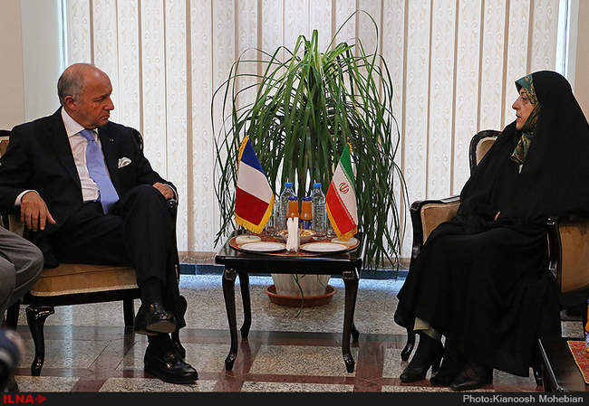 دیدار لوران فابیوس با معصومه ابتکار