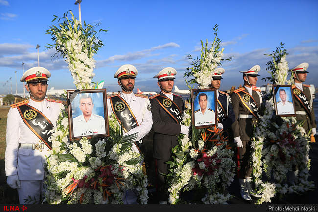 مراسم استقبال از پیکر سه شهید دریانورد نفتکش سانچی