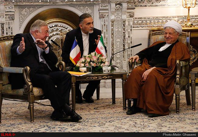 دیدار ژرار لارشه رئیس مجلس سنای فرانسه با آیت الله هاشمی رفسنجانی رئ