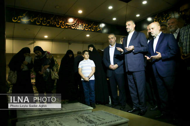 ادای احترام امیرعبداللهیان به شهدای مقاومت در بیروت