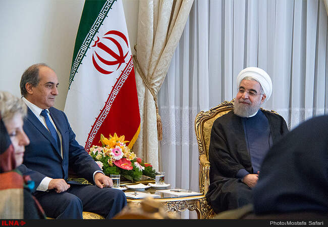 دیدار حسن روحانی رئیس جمهور کشورمان با دیمیتریس سیلورس رئیس مجلس قبرس