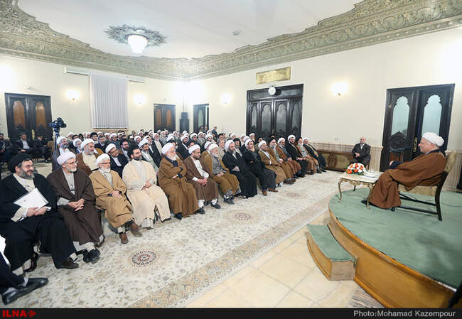 دیدار علما و فضلای حوزه علمیه قم با آیت الله هاشمی رفسنجانی