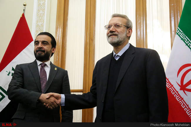 دیدار و نشست خبری روسای مجلس ایران و عراق