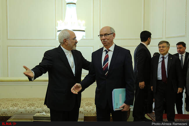 دیدار رئیس گروه دوستی ایران و پارلمان اروپا با محمد جواد ظریف