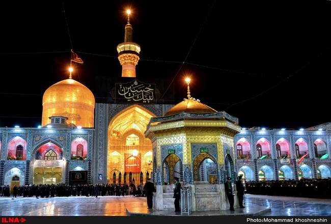 مراسم خطبه خوانی شب عاشورا در حرم مطهر رضوی‎