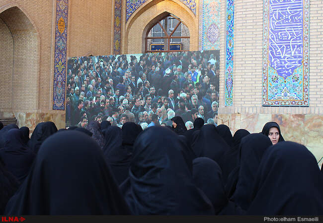 مجلس مرحوم آیت‌الله هاشمی رفسنجانی با حضور مسئولین درمسجد جامع رفسنجان 