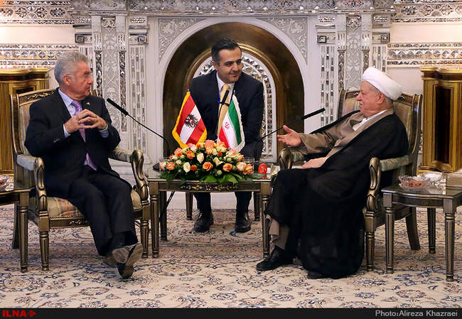 دیدار رییس جمهوری اتریش با آیت الله‌هاشمی رفسنجانی رییس مجمع تشخیص مصلحت نظام 