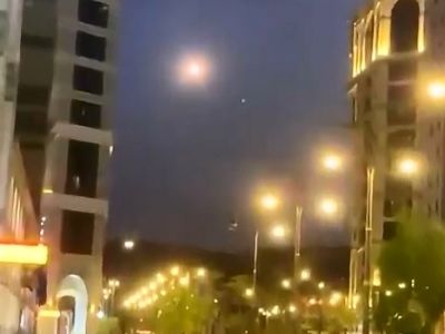 رهگیری یک موشک بر فراز شهر مدینه توسط پدافند عربستان + فیلم