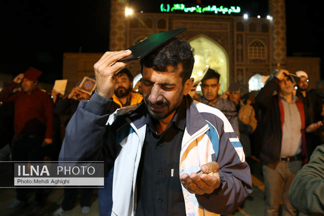 شب بیست و سوم ماه رمضان در امامزاده ابراهیم بن موسی الکاظم ( ع ) قوچان