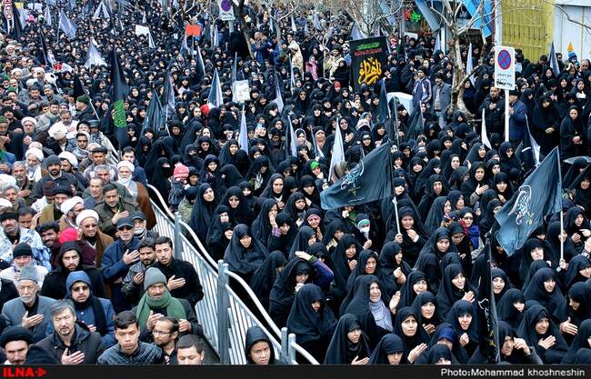 اجتماع عظیم عزاداران فاطمی و تشییع شهدای گمنام و مدافع حرم - مشهد