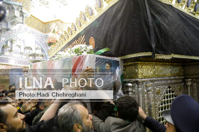 تشییع باشکوه پیکر رئیس جمهوری و یارانش در قم