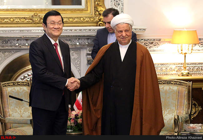 دیدار آیت الله هاشمی رفسنجانی با رئیس جمهوری ویتنام