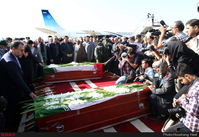 مراسم استقبال از جانباختگان فاجعه منا 