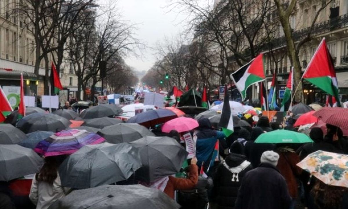 برگزاری تظاهرات همبستگی با فلسطین در پاریس 