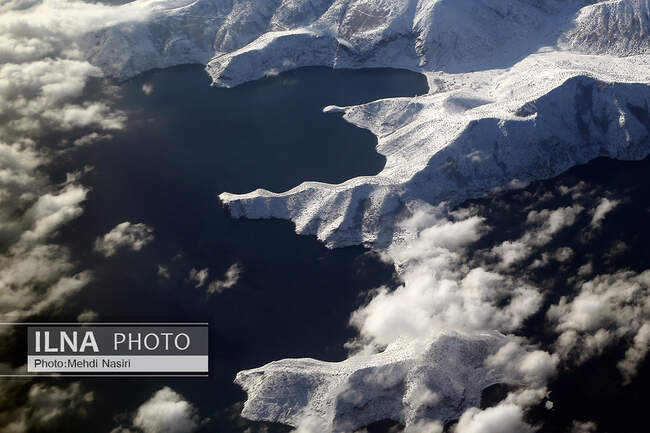 Aerial images of the snowy mountains on the border of Iran and Türkiye