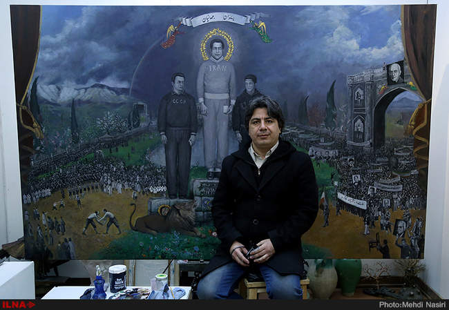 حضورپیشکسوتان کشتی در نمایشگاه عکس جهان پهلوان تختی