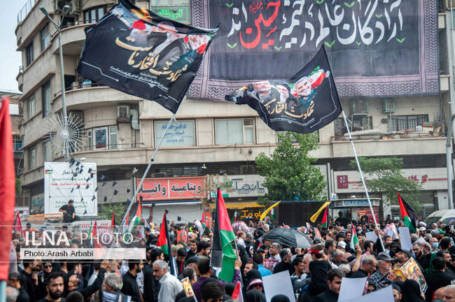 تشییع شهید اسماعیل هنیه و همراه شهیدش در تهران/1