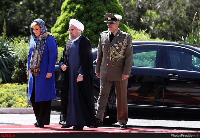 استقبال رسمی روحانی از رییس جمهوری کرواسی 