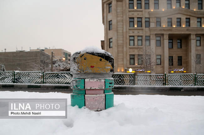 پارک ملت در یک روز برفی