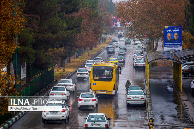 بارش اولین باران پاییزی در قزوین