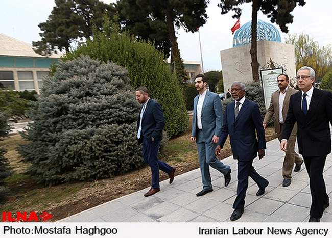 دیدار کوفی عنان با رئیس مجلس شورای اسلامی‎