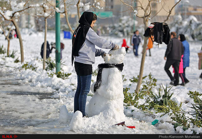 تصاویر جشنواره ساخت مجسمه‌های برفی در تهران 