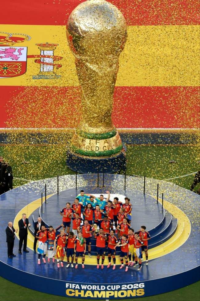 گزارش تصویری از جشن قهرمانی اسپانیا در جام جهانی 2026