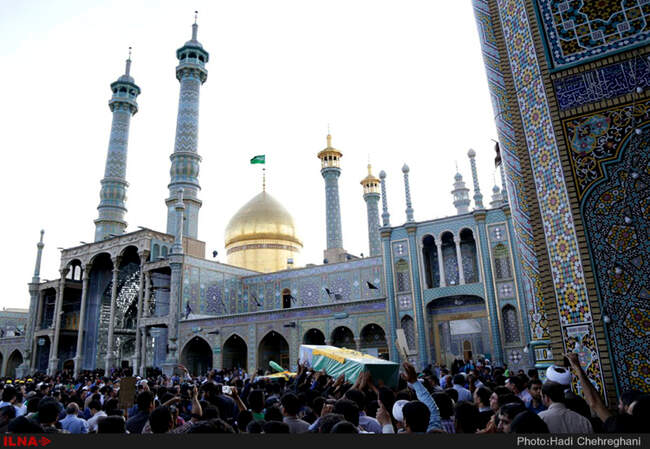 تشییع پیکر دو شهید مدافع حرم در قم