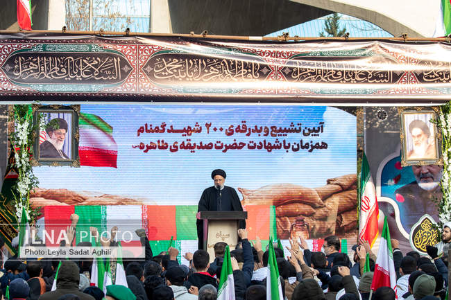 مراسم تشییع پیکر دویست شهید گمنام دوران دفاع مقدس در تهران-۱