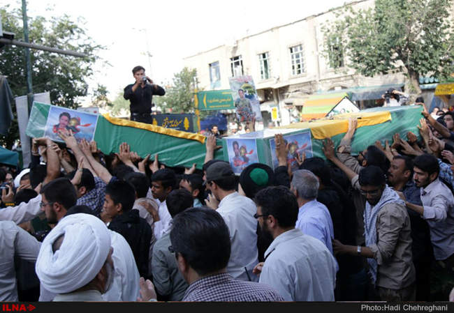 تشییع پیکر دو شهید مدافع حرم در قم