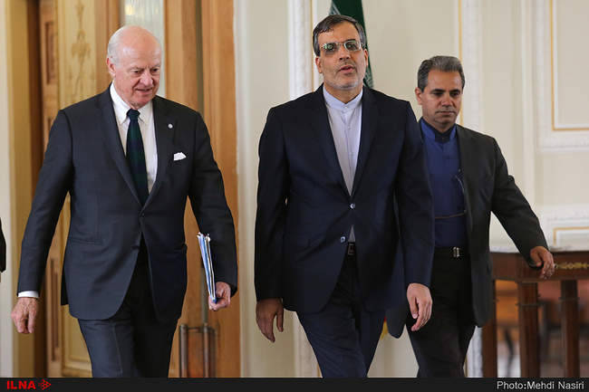 دیدار استفان دی‌میستورا  با حسین جابری انصاری