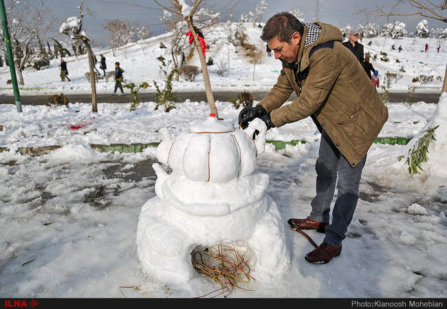 تصاویر جشنواره ساخت مجسمه‌های برفی در تهران 