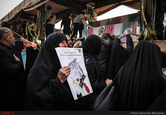 مراسم تشییع پیکر ۵۴ شهید دفاع مقدس ناجا از مقابل دانشگاه تهران