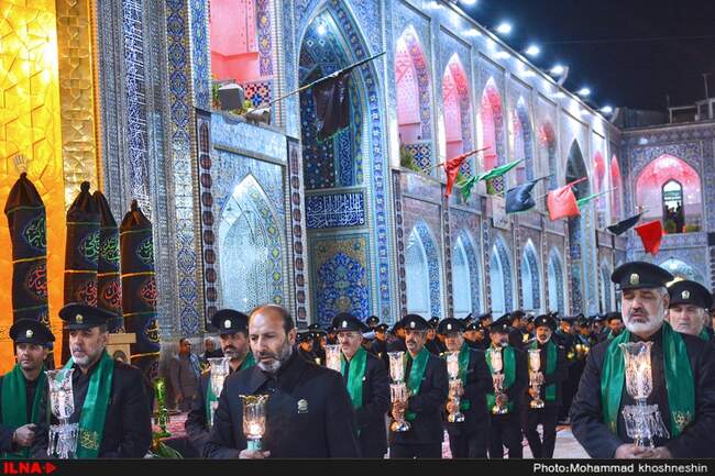 مراسم خطبه خوانی شب عاشورا در حرم مطهر رضوی‎
