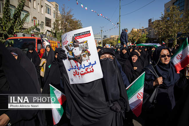 راهپیمایی ۱۳ آبان در قزوین به روایت تصویر