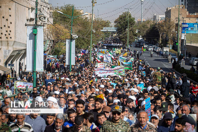 راهپیمایی ۱۳ آبان در قزوین به روایت تصویر