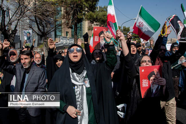 راهپیمایی مردم تهران در اعلام انزجار از جنایات آمریکا و رژیم صهیونیس