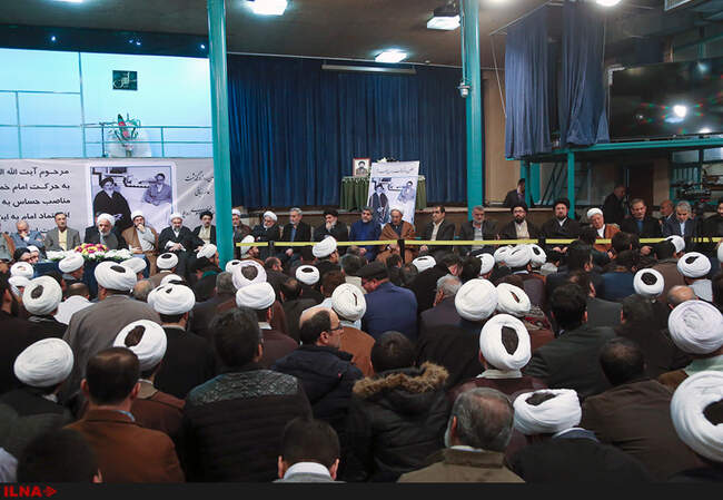 حضور آیت‌الله هاشمی رفسنجانی در مراسم چهلمین روز رحلت آیت الله موسوی اردبیلی 