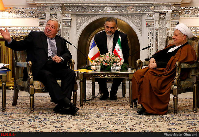 دیدار ژرار لارشه رئیس مجلس سنای فرانسه با آیت الله هاشمی رفسنجانی رئ�