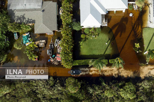 تصاویر هوایی از خسارات طوفان  میلتون 