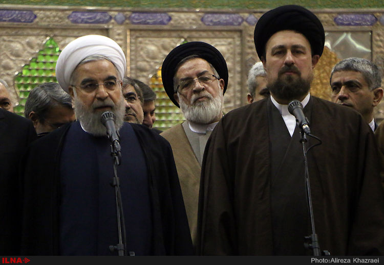تجدید میثاق رئیس‌جمهور و اعضای هیات دولت با آرمان‌های امام + تصاویر