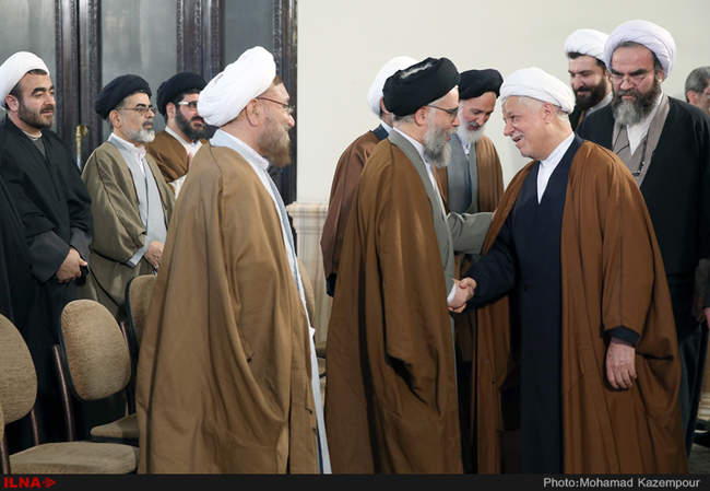 دیدار علما و فضلای حوزه علمیه قم با آیت الله هاشمی رفسنجانی