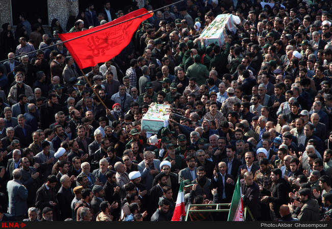 مراسم تشییح پیکر شهدای گمنام در ساری